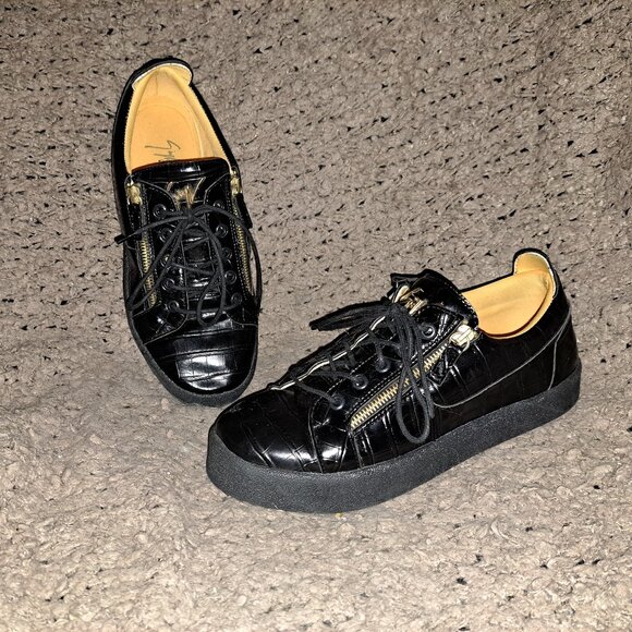 Giuseppe Zanotti Other - GIUSEPPE ZANOTTI-Frankie-Black Croc Low Top Casual Sneakers-Sz 42-Excellent